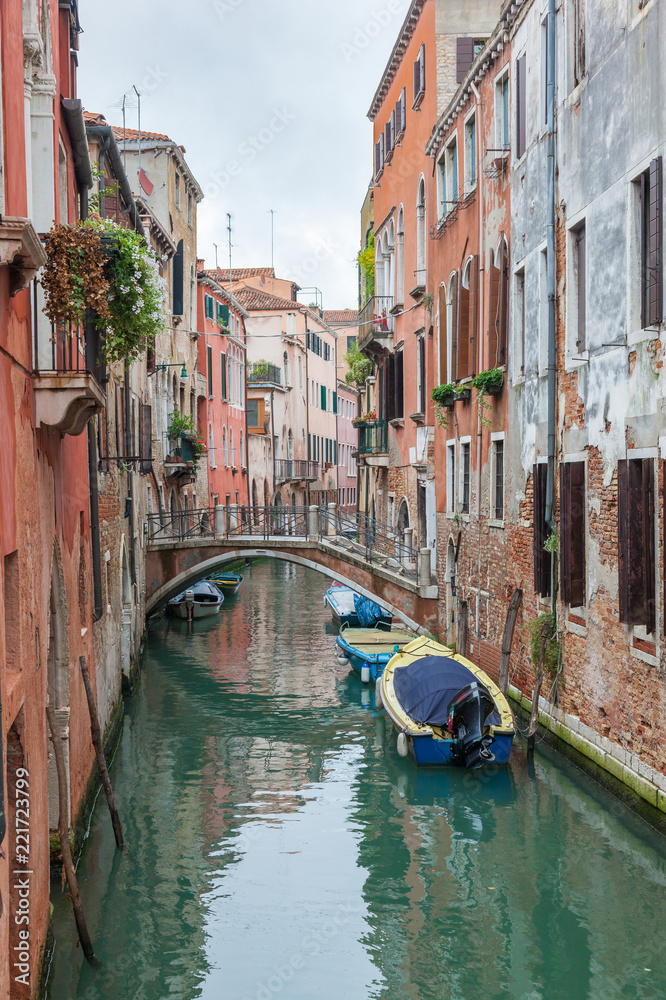 Fototapeta View of one of the old canals of Venice