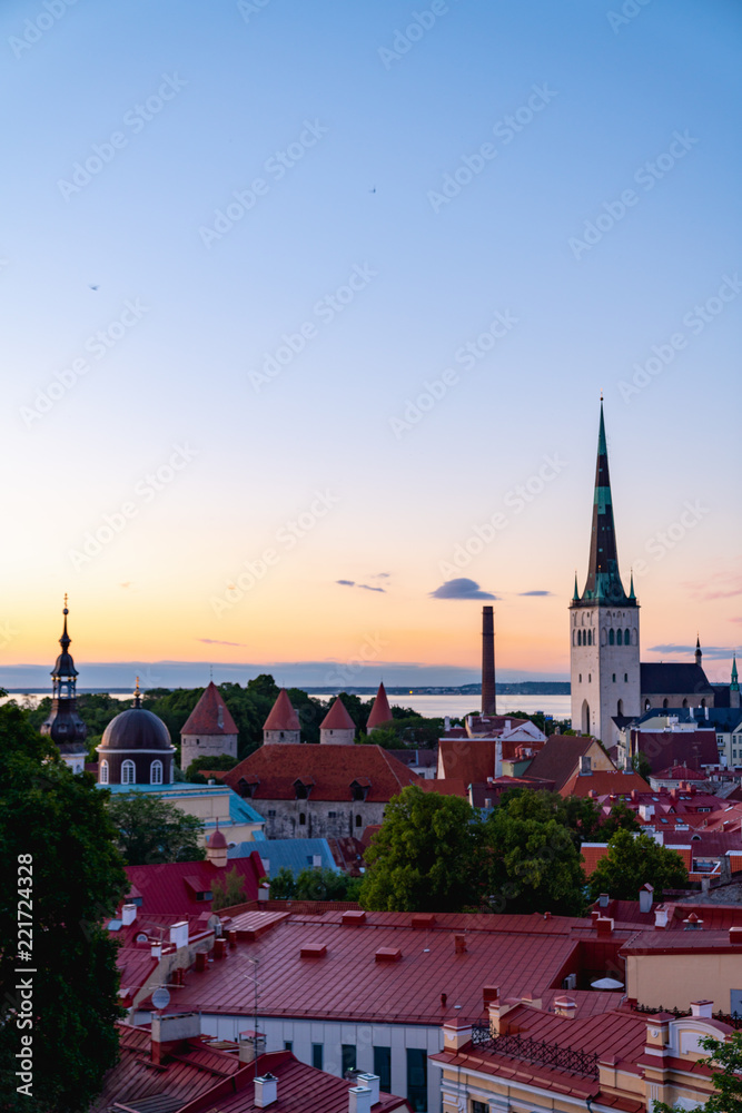 Tallinn, Estonia during sunset 