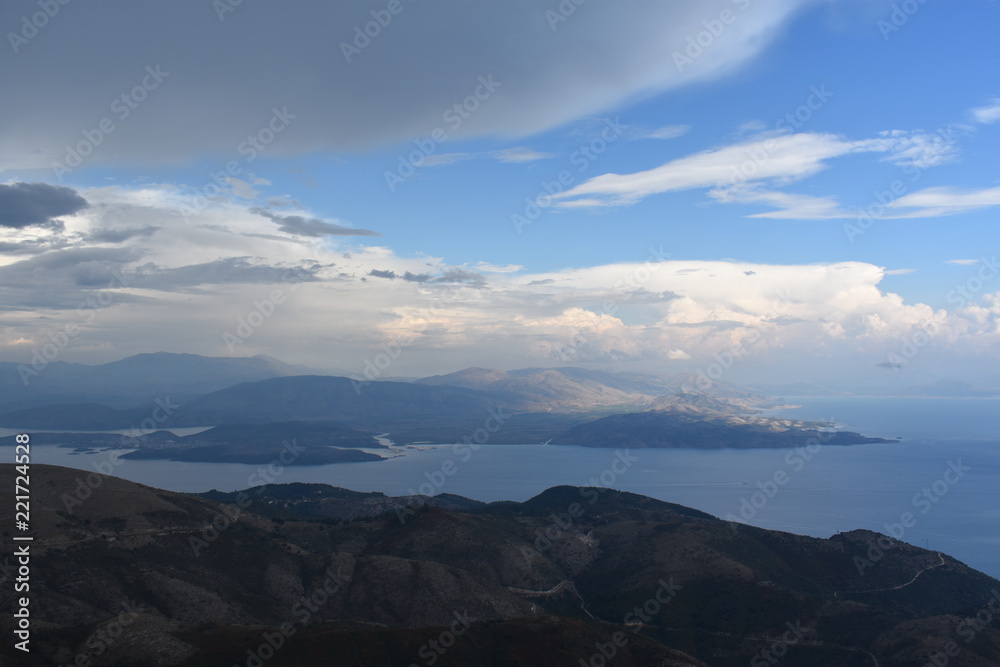 Korfu Blick nach Albanien