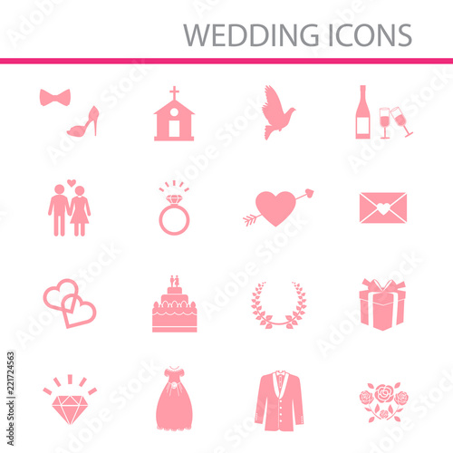 Wedding icon set 
