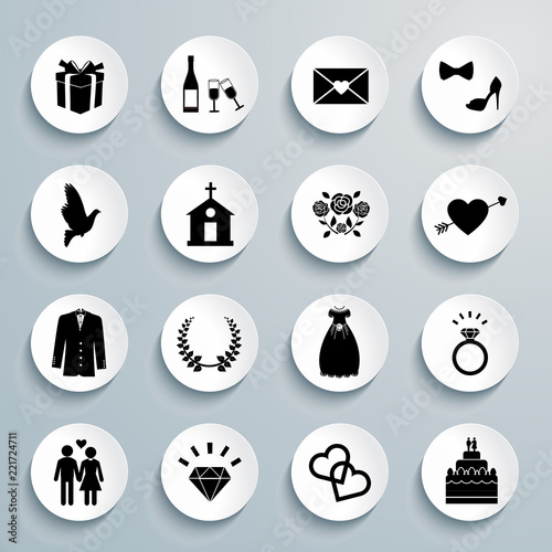 Wedding icon set 