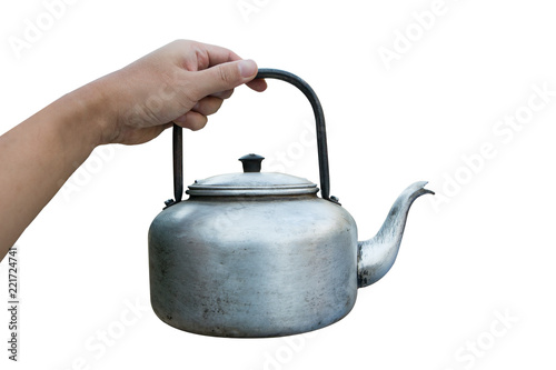 kettle for camping isolated on white background