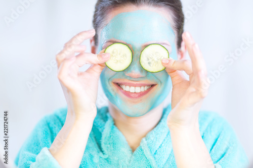 Young woman having fun in a spa