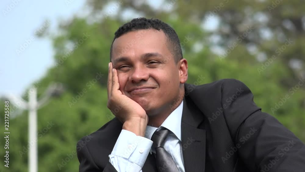 Happy Hispanic Male Business Man Wondering Happy Hispanic Male Business Man Wondering