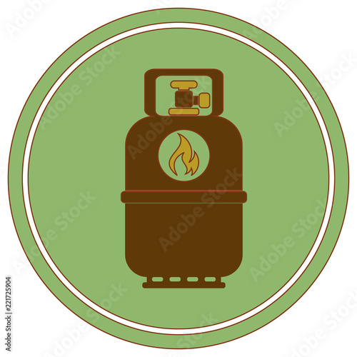 Camping gas bottle icon. Flat icon isolated