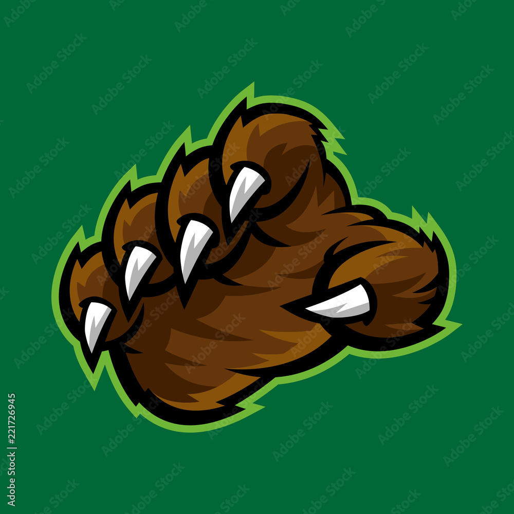 Obraz premium Grizzly bear claw vector illustration