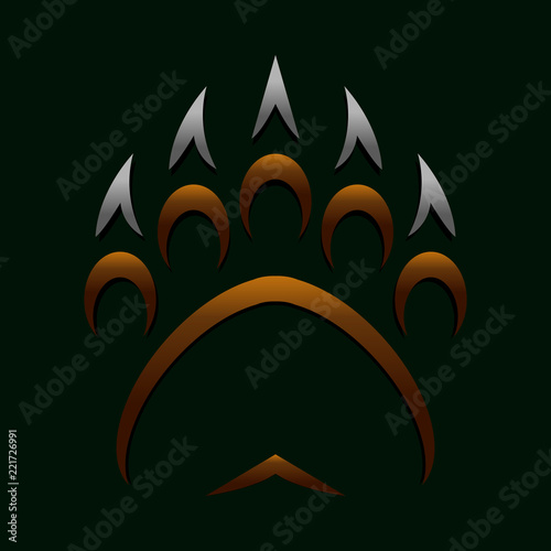 Grizzly bear claw vector illustration