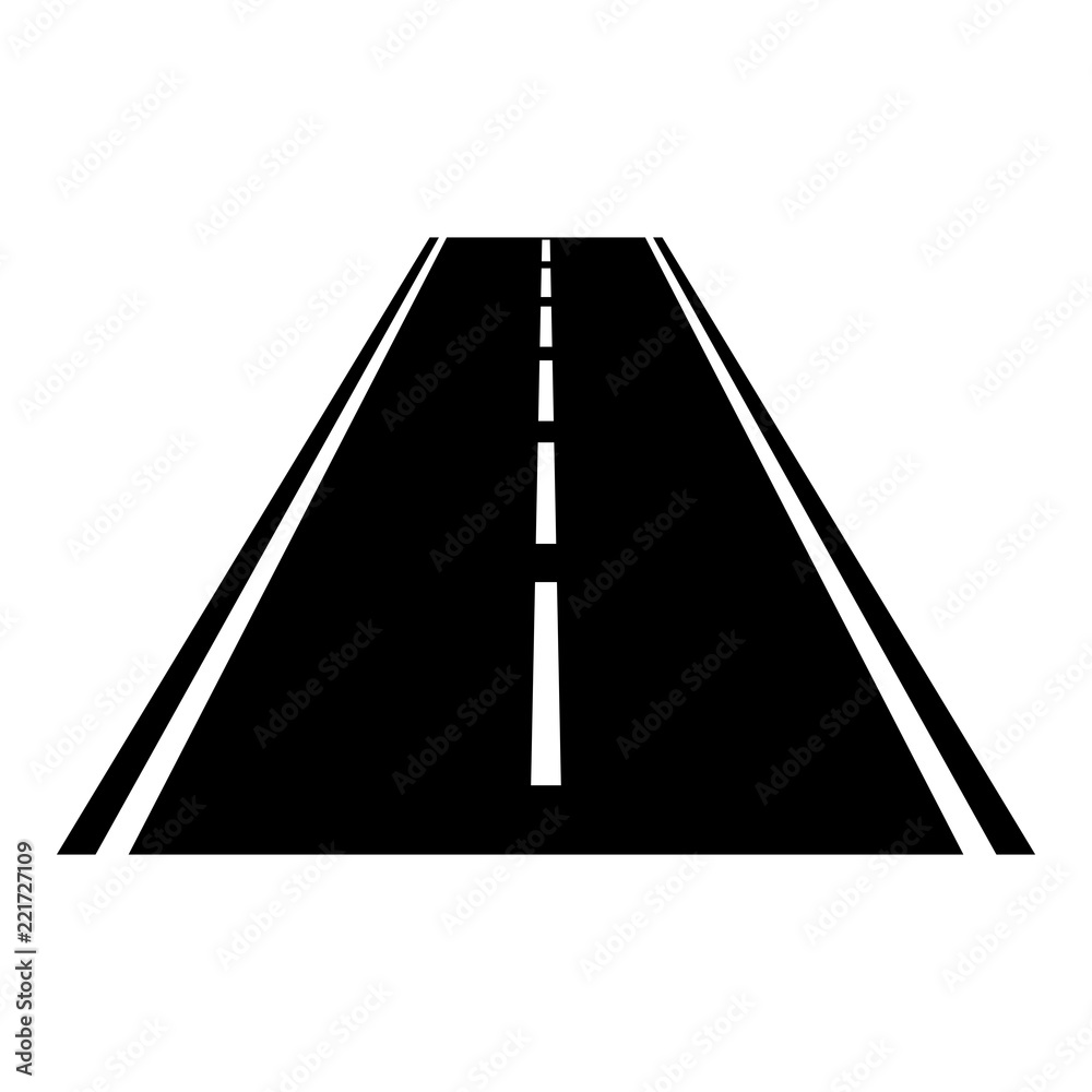 Simple black vector way road asphalt icon isolated on white background Simple black vector way road asphalt icon isolated on white background