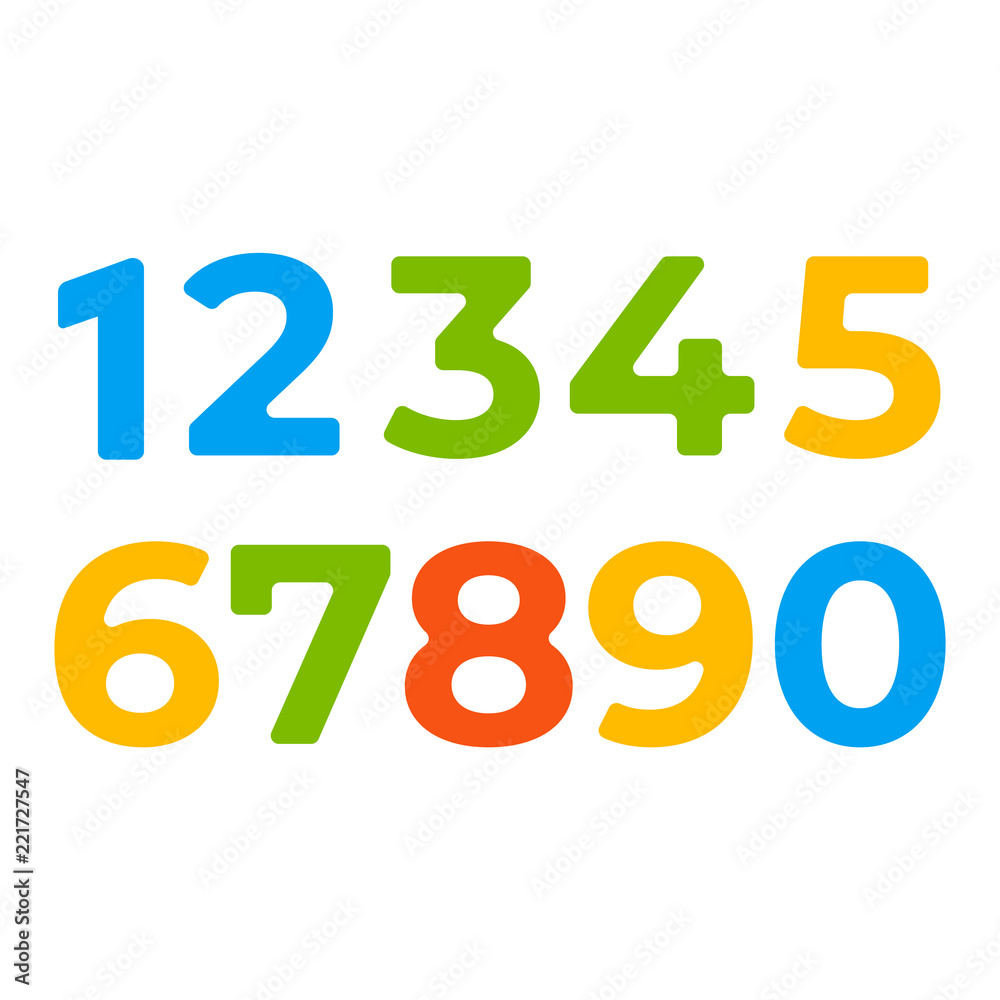 Set of ten numbers form zero to nine. Numbers vector line Set of ten numbers form zero to nine. Numbers vector line