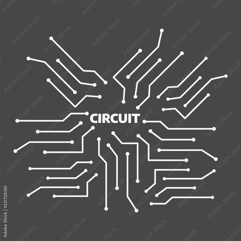 Computer circuit motherboard. Electronic circuit vector background. Technology circuit pattern