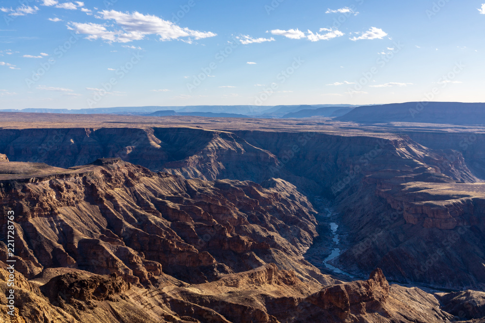 landscpae fishriver namibia canyon clouds blue sky day