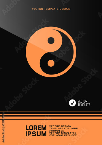Brochure or web banner design with Yin Yang symbol