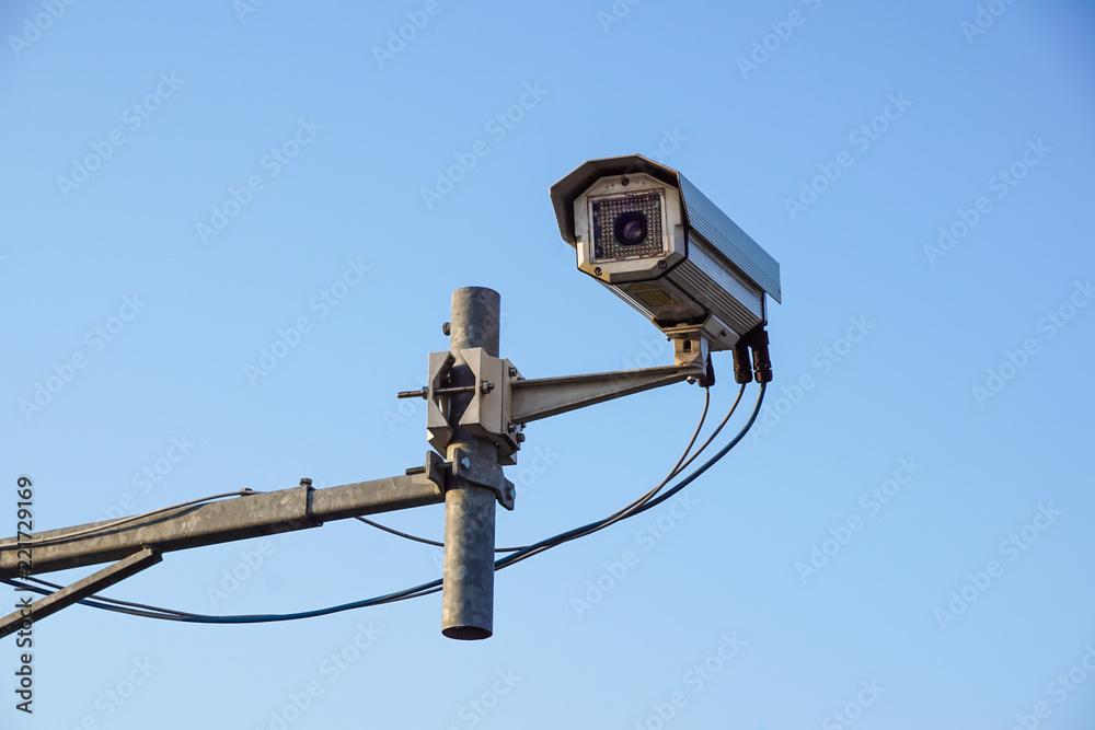 The CCTV on the evening of the sky background. The CCTV on the evening of the sky background.