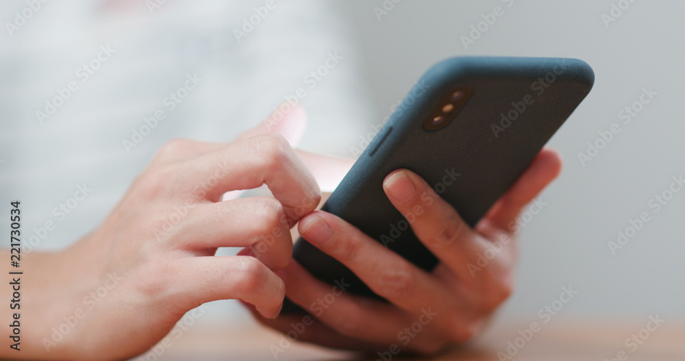 Woman use of mobile phone