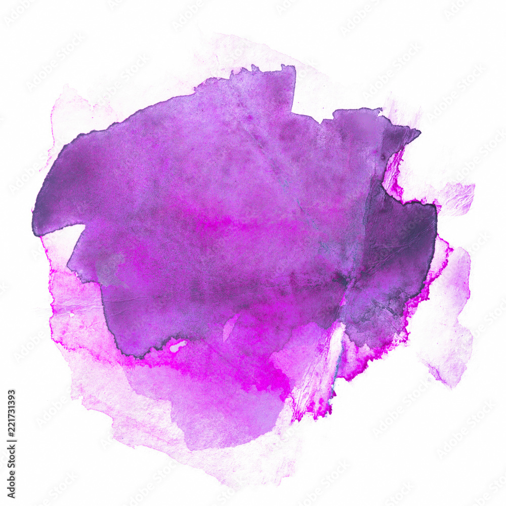 violet purple watercolor stain round design element