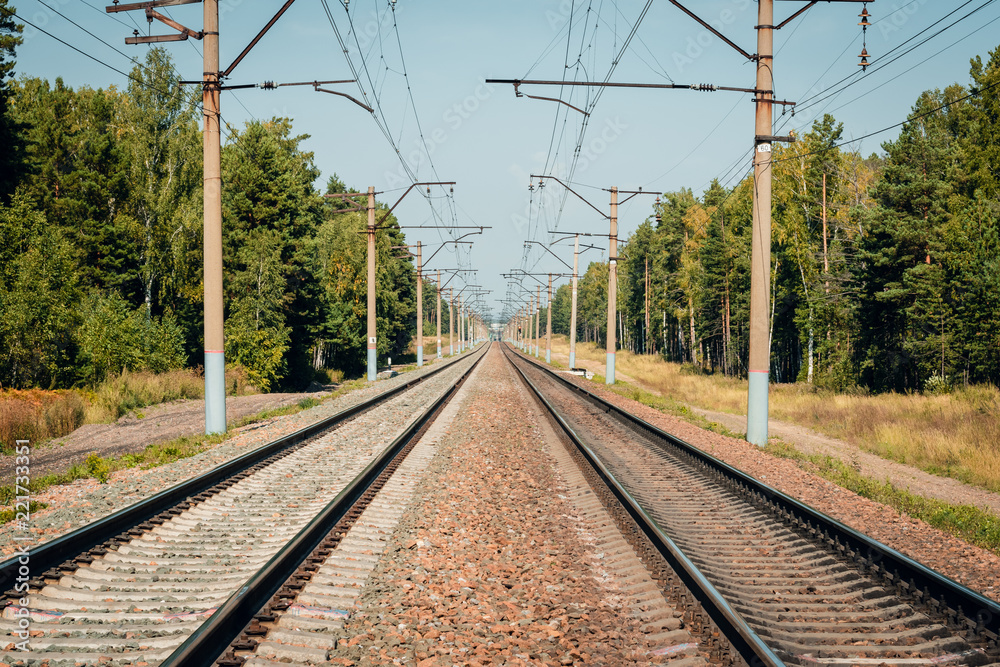 The railway leaving in the distance