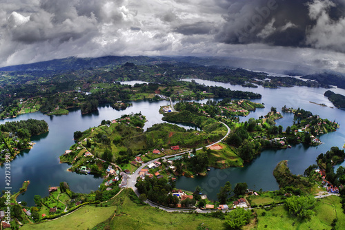 Bild auf Leinwand Guatape Lake (El Penol) in Antioquia, Colombia, South America