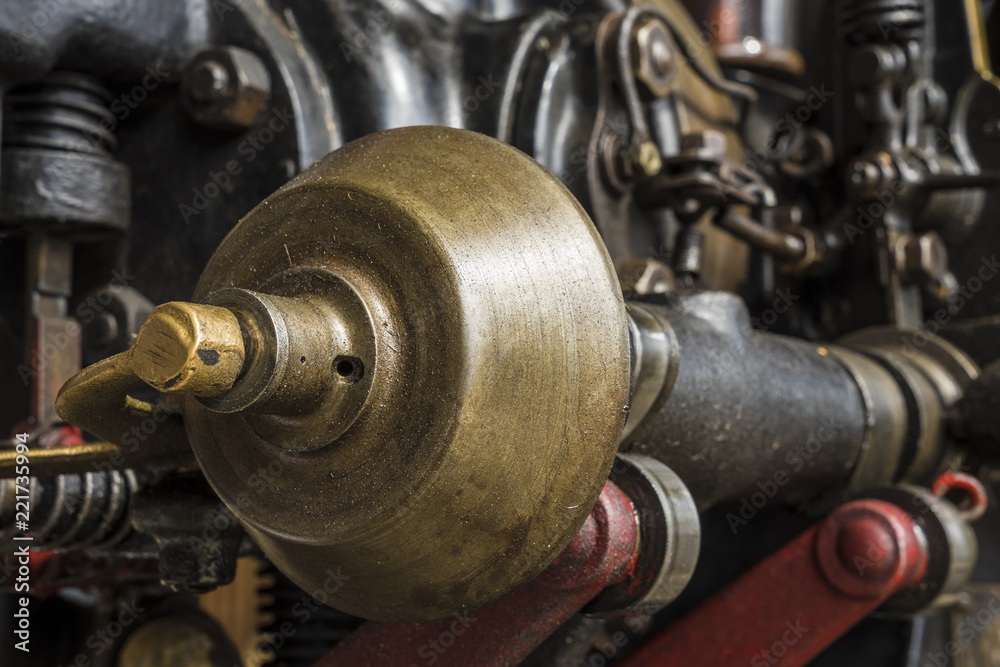 Nockenwelle eines historischen Motors. Nockenwelle eines historischen Motors.