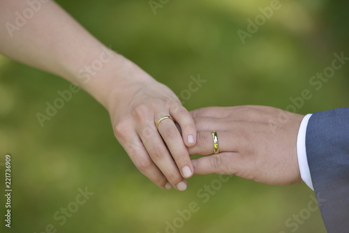 Wedding couple holding hands © vrej