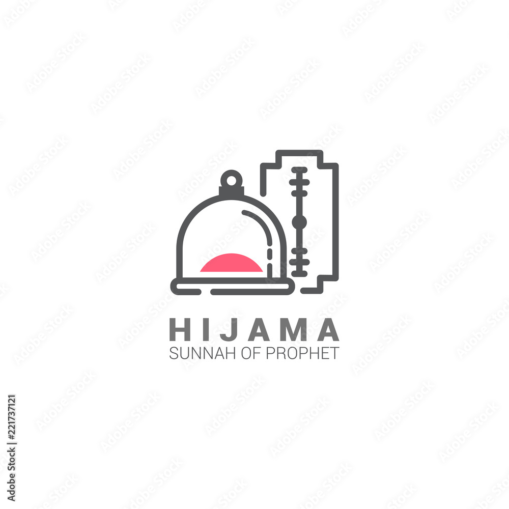 Hidjama jar and blade, logo for person who make bloodletting Hidjama jar and blade, logo for person who make bloodletting