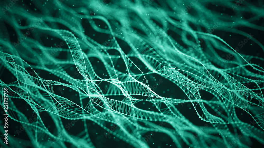 Molecular background with DNA. Network concept with connecting dots and