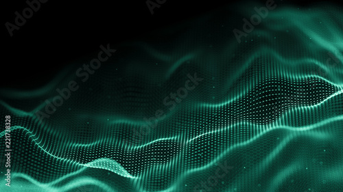 Data technology background. Abstract background. Connecting dots and lines on dark background. 3D rendering. 4k.
