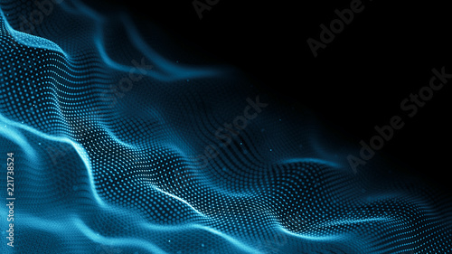 Data technology background. Abstract background. Connecting dots and lines on dark background. 3D rendering. 4k.