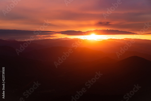 Glowing Mountain Sunset or Sunrise