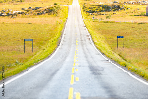 Empty road in Norway, Europe. Car travel photo