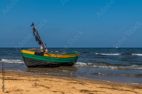 Łodzie rybackie przy plaży, Sopot