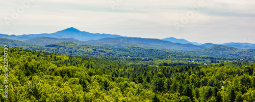 banner of view of Camels Hump Mountain in late summer, Green Mountains of Vermont