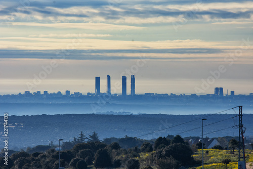 skyline de madrid desde la sierra