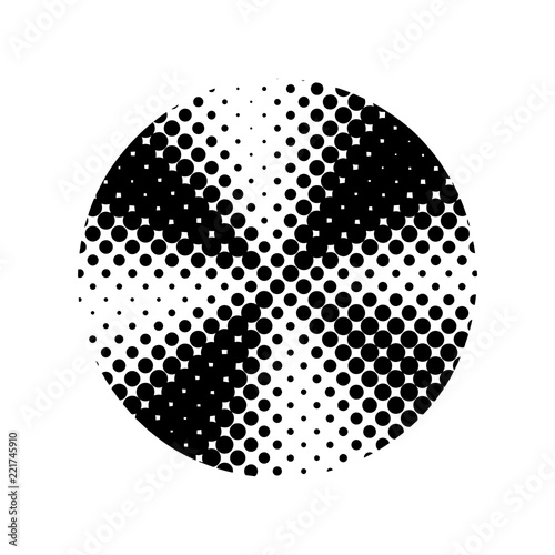 Halftone. Black circle. Circle halftone. Vector illustration