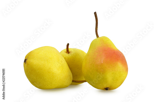 Close up of pears isolated on white background