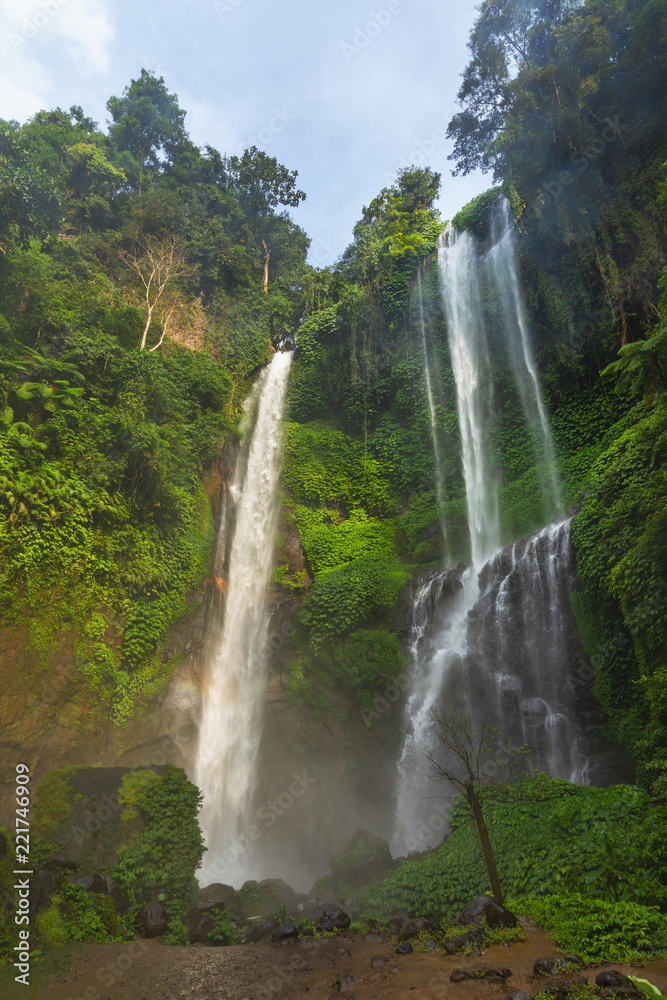 Beautiful and powerful Sekumpul waterfall