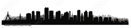 Boston downtown city skyline. USA skyscraper cityscape view