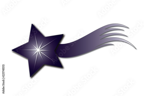 The object of night of the comet on a white background. Vector.