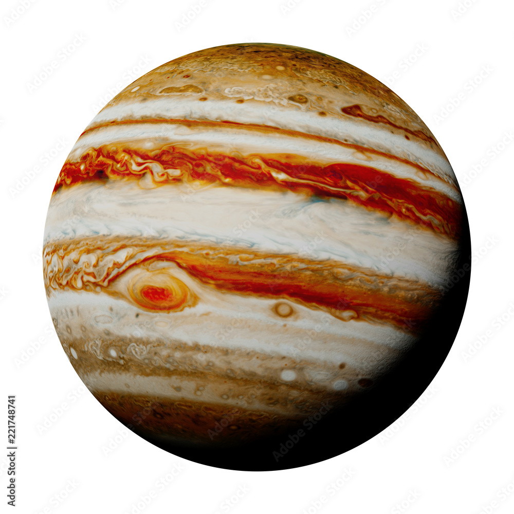 Fototapeta premium planet Jupiter isolated on white background, part of the solar system 