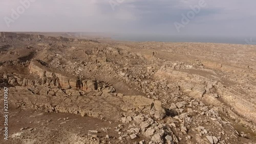 the failure of the earth in the desert, the Caspian Sea