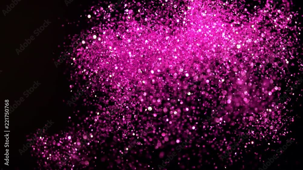 Pink glitter explosion in super slow motion shooted with high speed cinema camera.