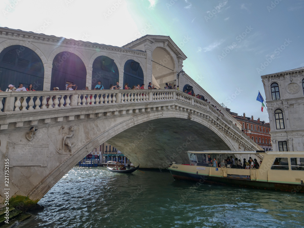 Venice, Italy, August 30th 2018, Rialto Bridge