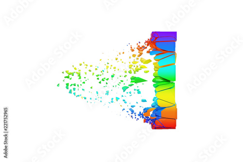 Broken shattered iridescent alphabet letter I uppercase. Crushed rainbow font. 3D render isolated on white background. Free Download Broken shattered iridescent alphabet letter I uppercase. Crushed rainbow font. 3D render isolated on white background. - GFXLoad