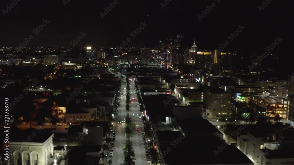 Miami night scene stock video Miami night scene stock video