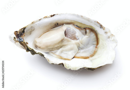 fresh opened oyster isolated on white background