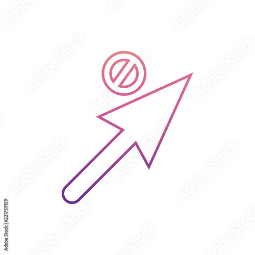 cursor under prohibitionicon in Nolan style. One of web collection icon can be used for UI, UX photo