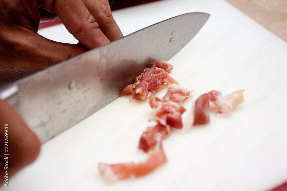 Chopping meat