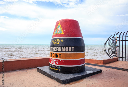 Southernmost Point monument in Key West, Florida. photo