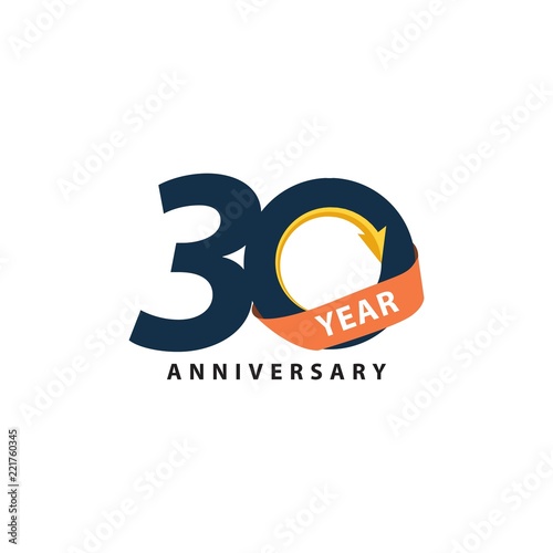 30 Year Anniversary Vector Template Design Illustration