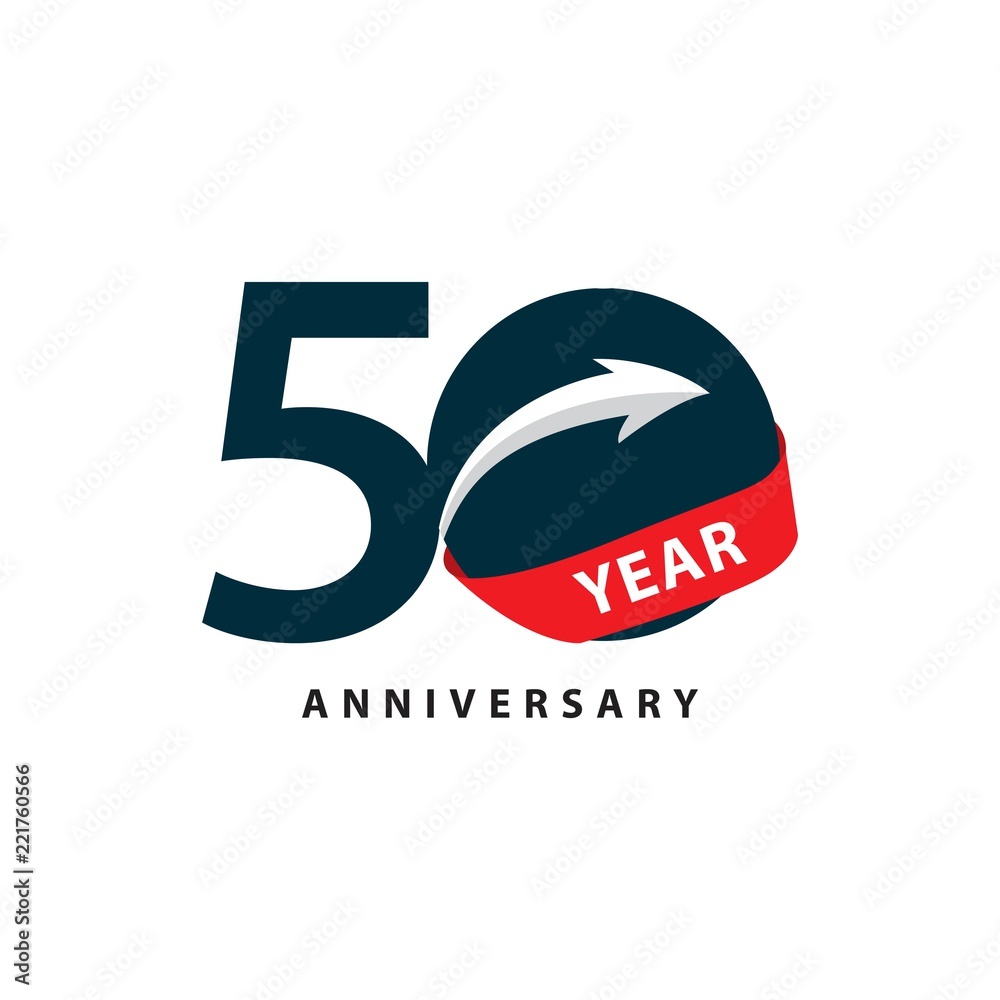 50 Year Anniversary Vector Template Design Illustration
