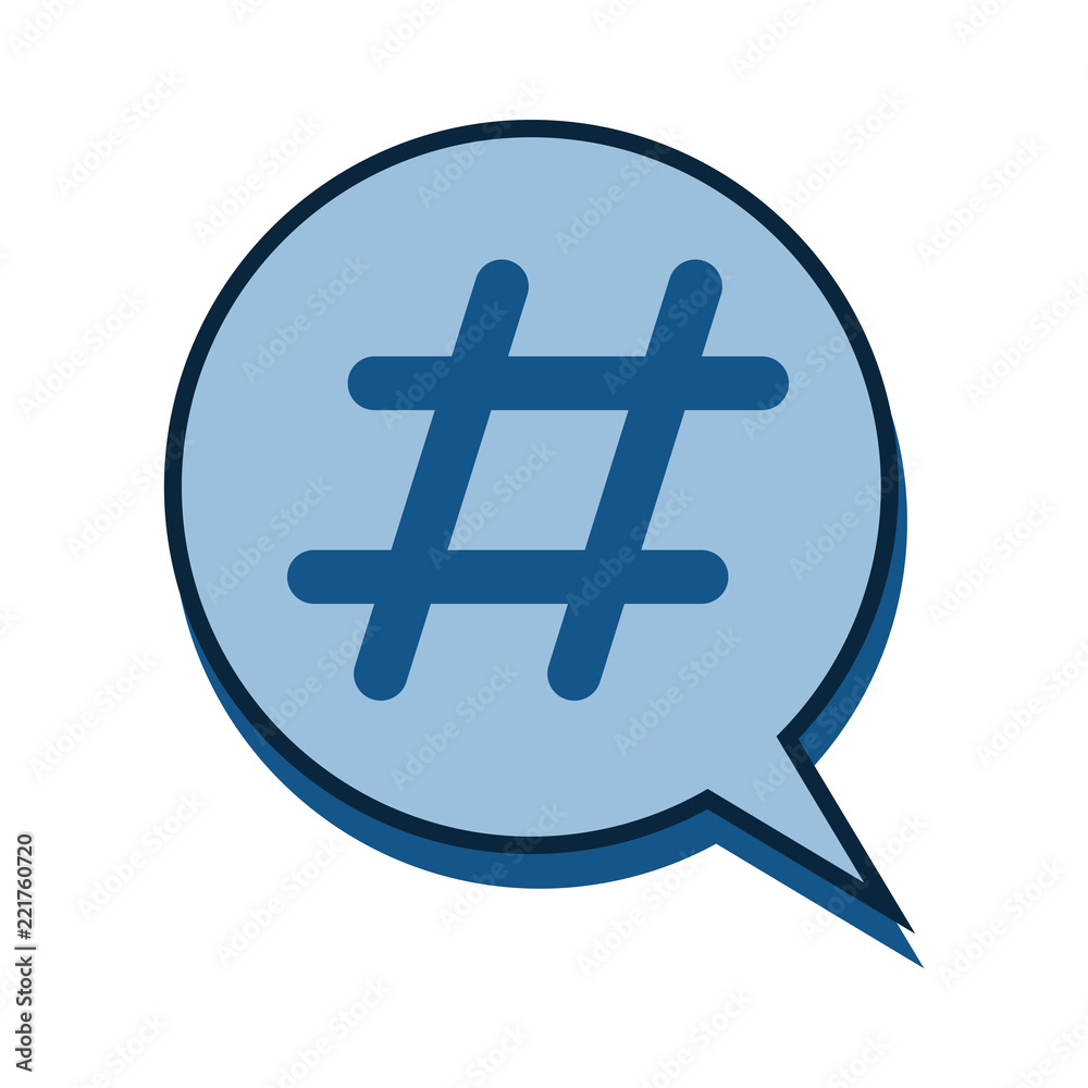 Fototapeta premium Hashtag In Circle Speech Bubble